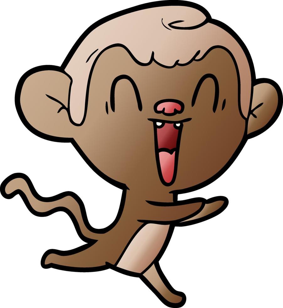 cartoon laughing monkey vector