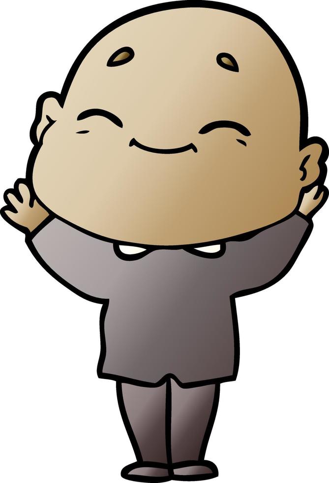 cartoon happy bald man vector