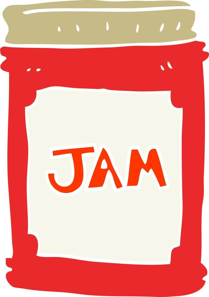 flat color illustration of jam jar vector