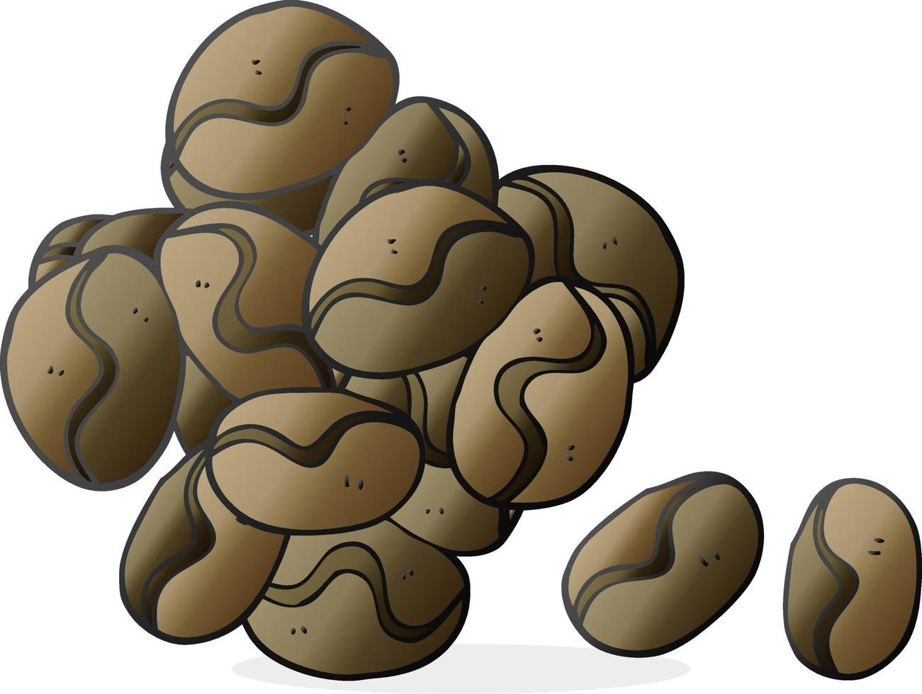 freehand drawn cartoon coffee beans vector