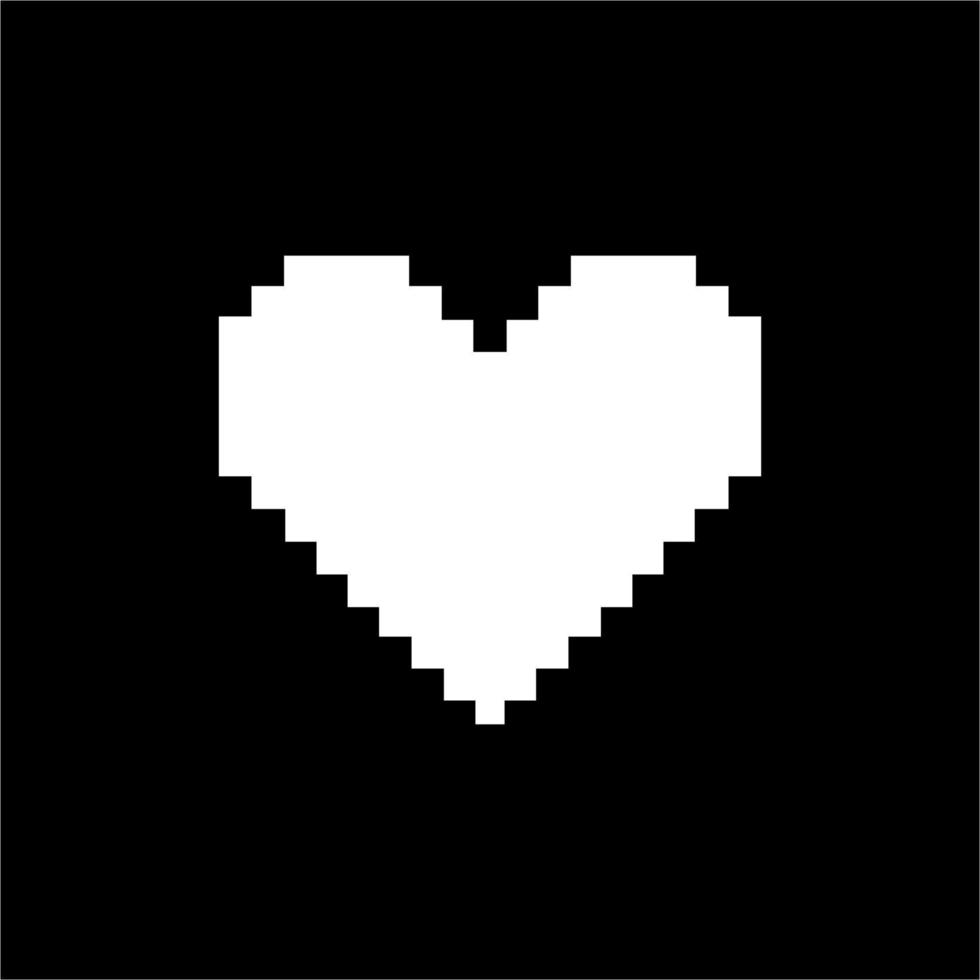 Heart-Shaped. Love Icon Symbol for Pictogram, App, Website, Logo or Graphic Design Element. Pixel Art Style Illustration. Vector Illustration