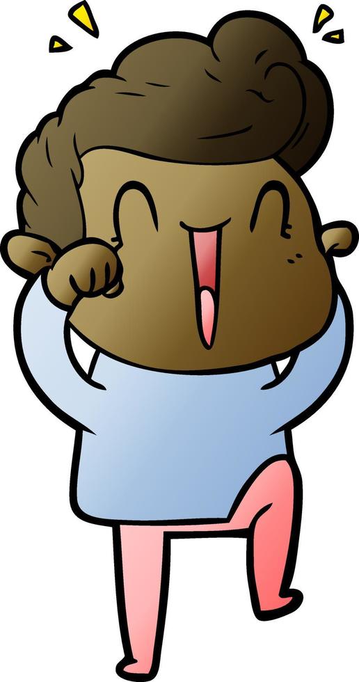 cartoon excited man vector