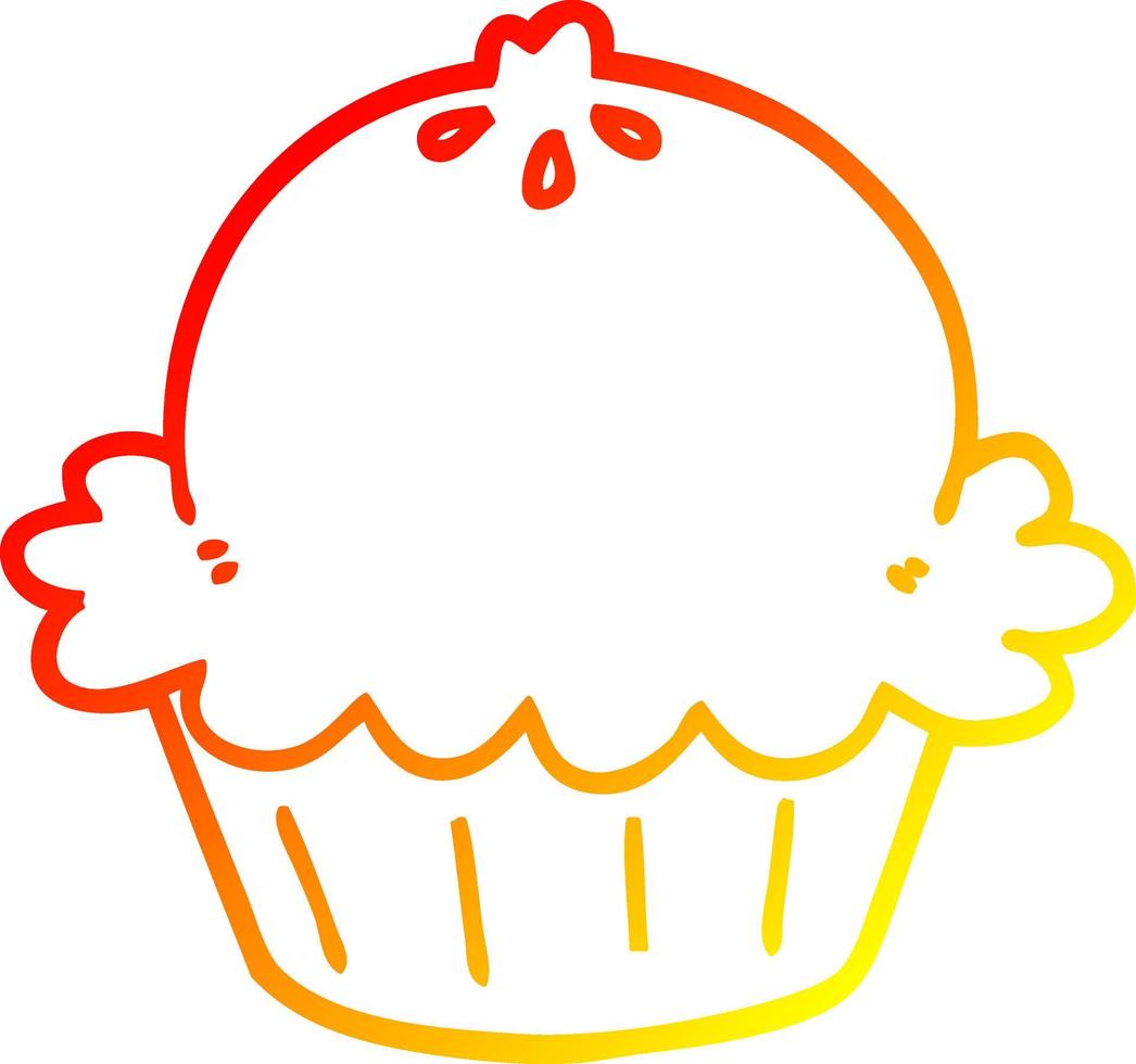 warm gradient line drawing cute cartoon pie vector