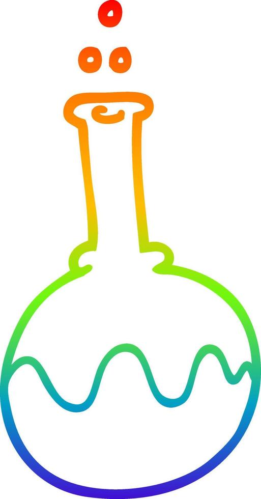 rainbow gradient line drawing cartoon science experiment vector