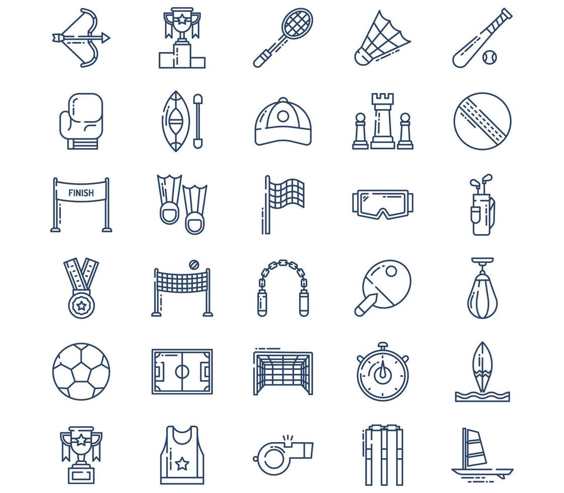 Sports and Games icon set vector