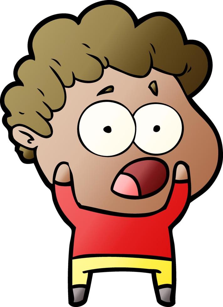 cartoon man gasping in surprise vector