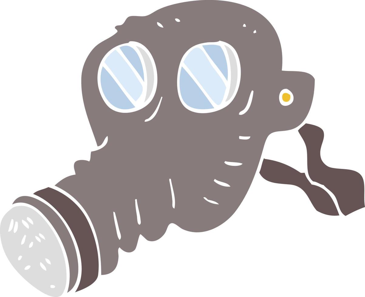 flat color illustration of gas mask vector