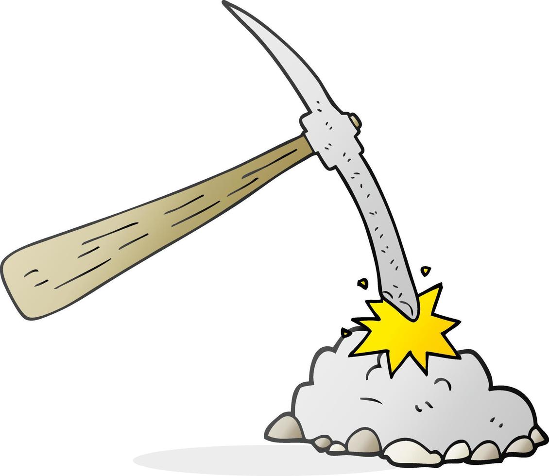 freehand drawn cartoon pick axe vector
