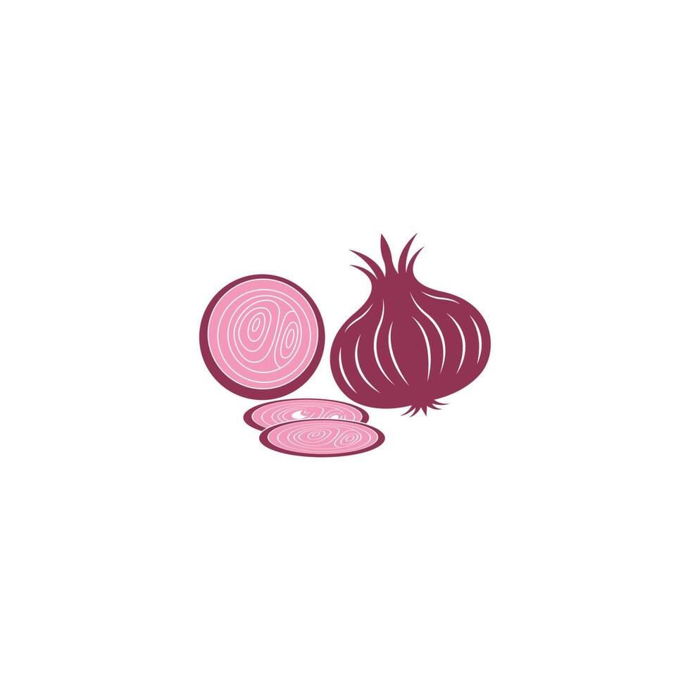 Ilustración de diseño de icono de logotipo de cebolla vector