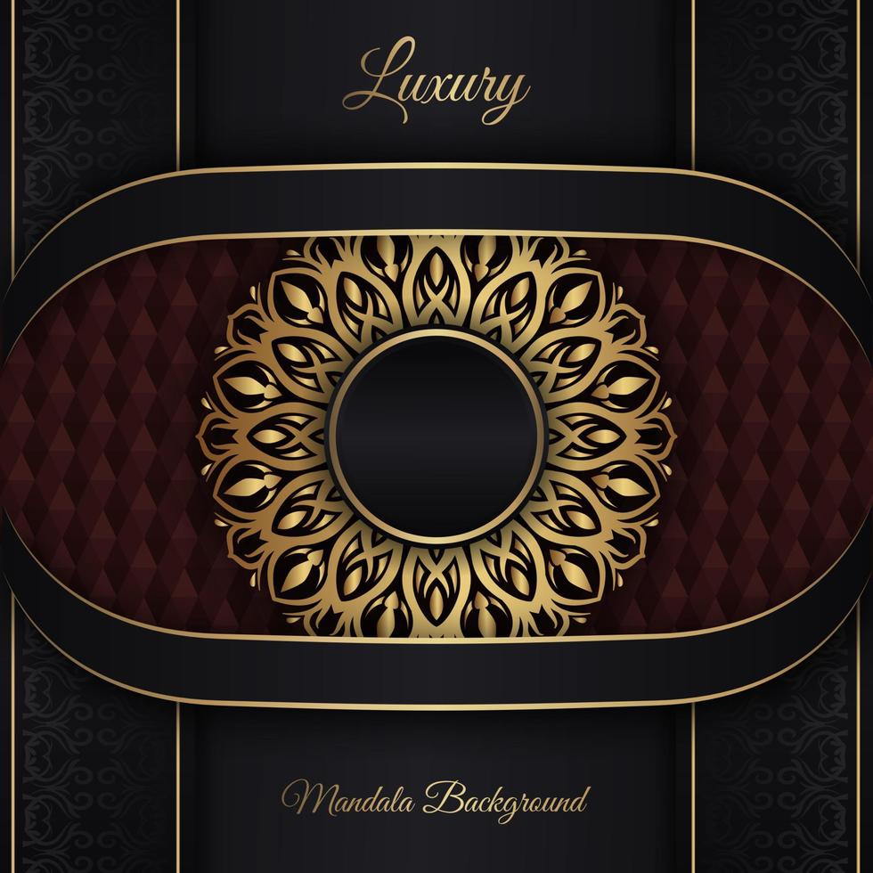 mandala background, black and gold vector