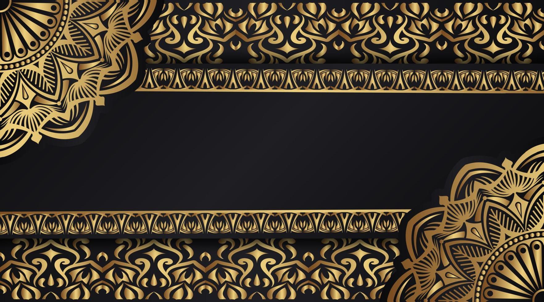 mandala background, black and gold vector