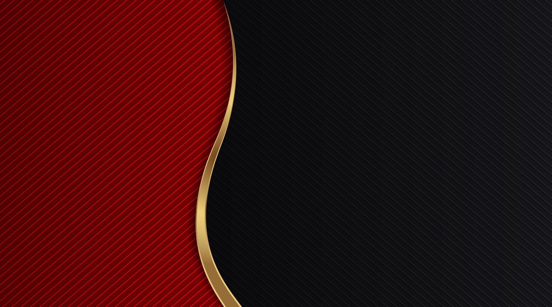 simple abstract background, red and black, with gold border vector