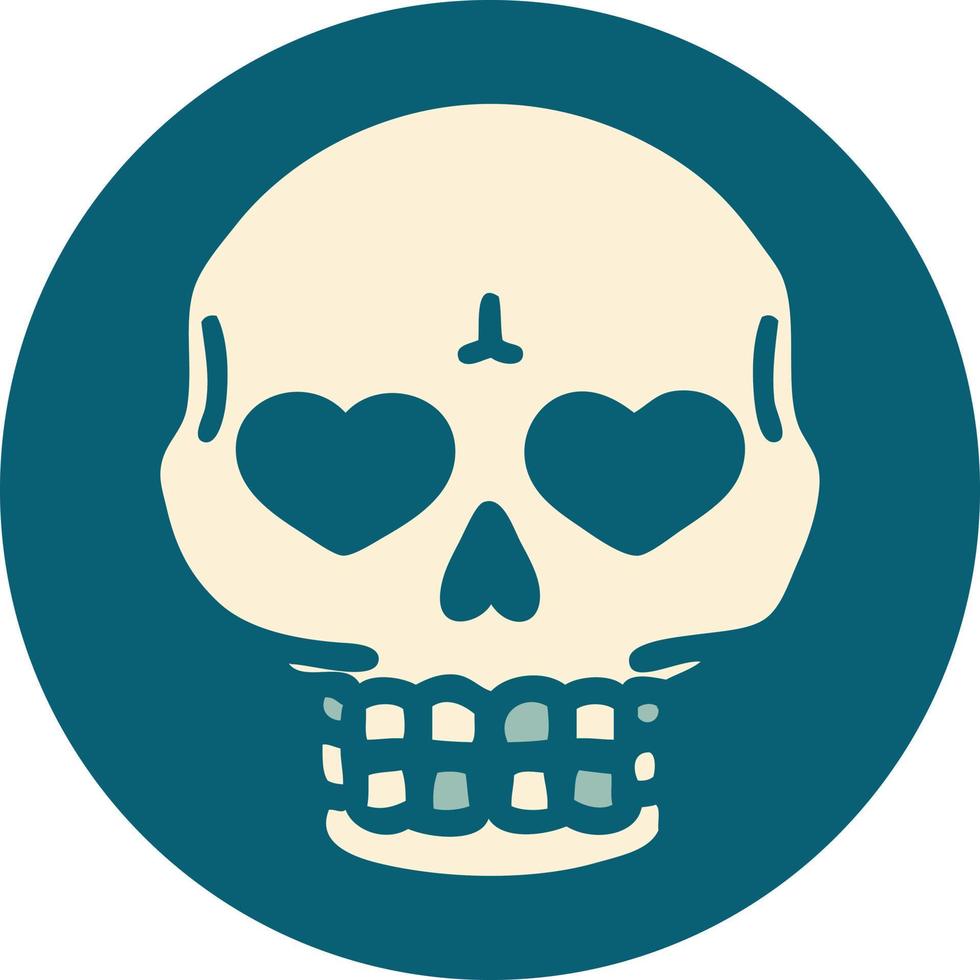 iconic tattoo style image of a skull vector