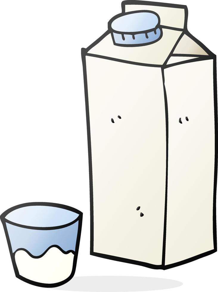 freehand drawn cartoon milk carton vector