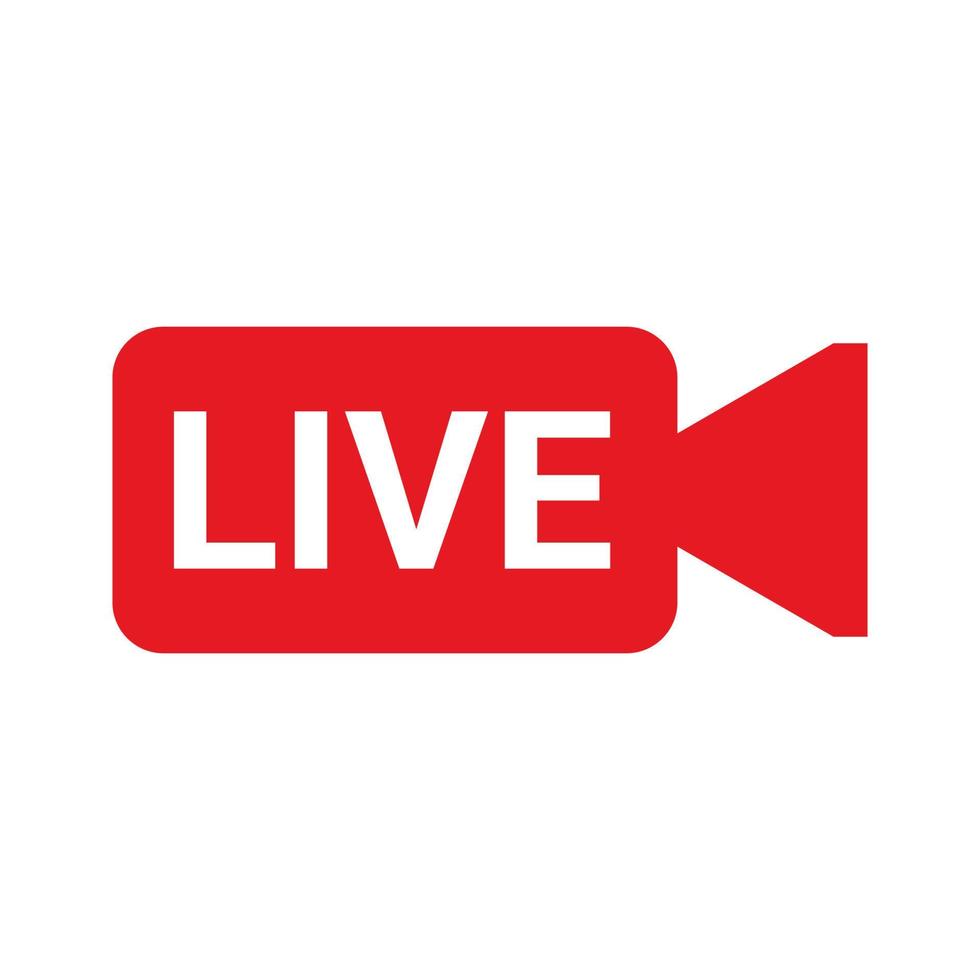 Live streaming vector icon on white background