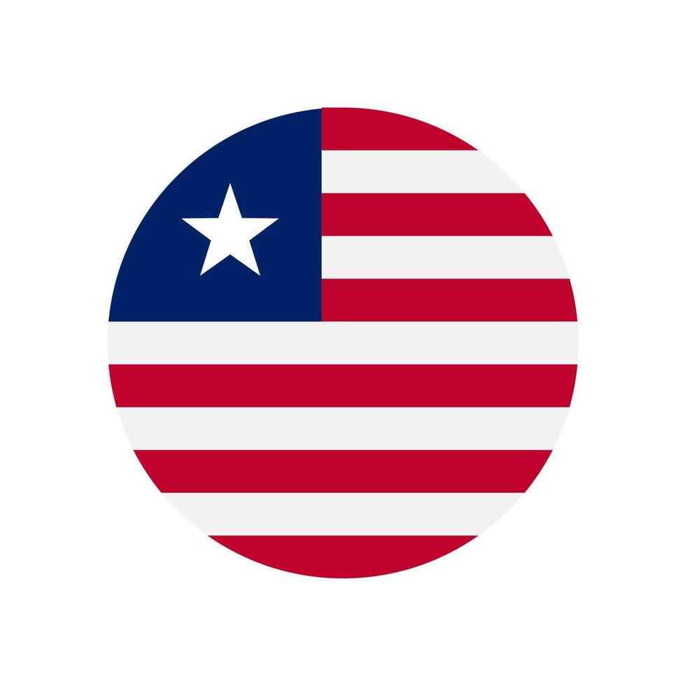 liberia, vector, bandera, círculo, aislado, blanco, plano de fondo vector