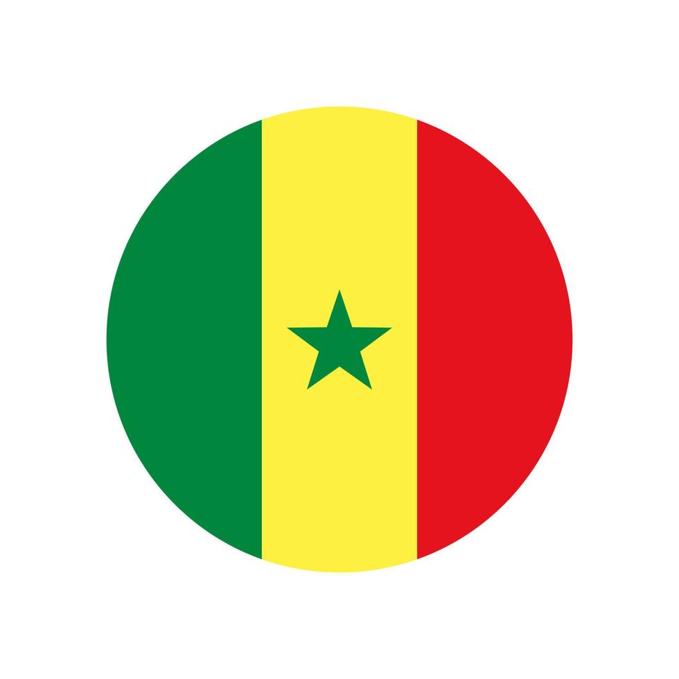 Senegal vector flag circle isolated on white background