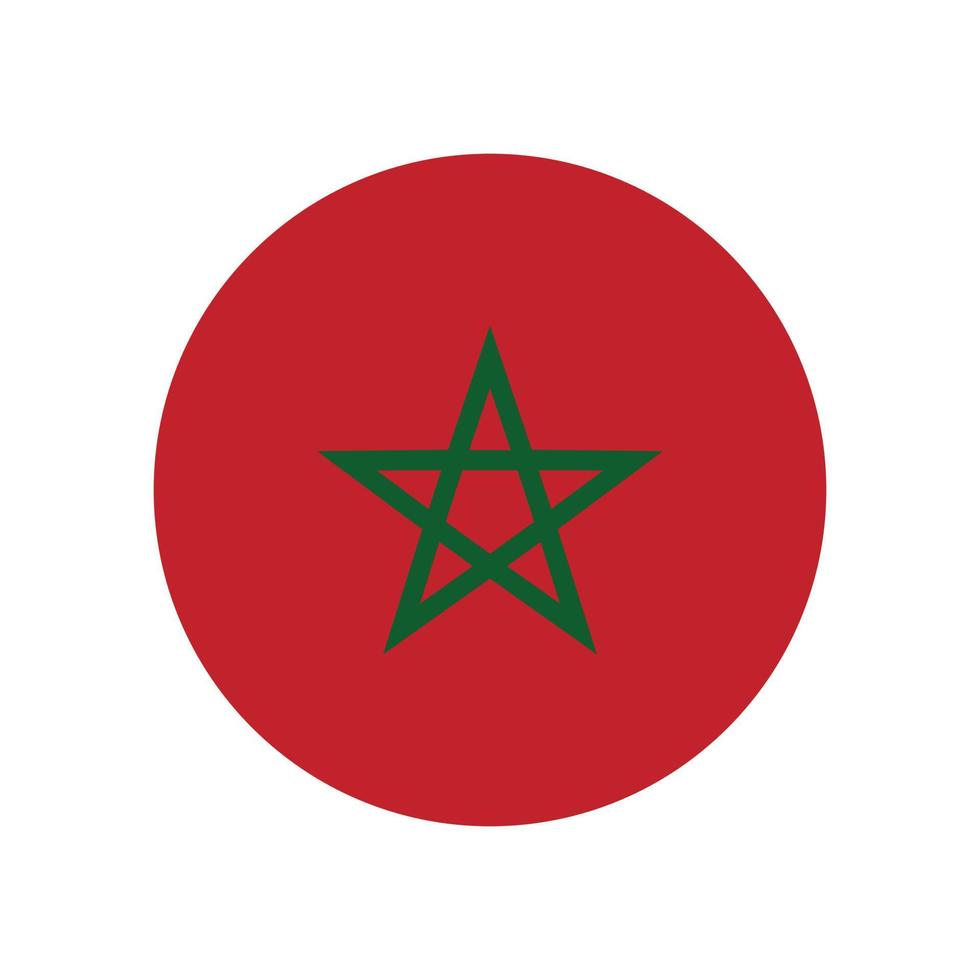 Morocco vector flag circle isolated on white background
