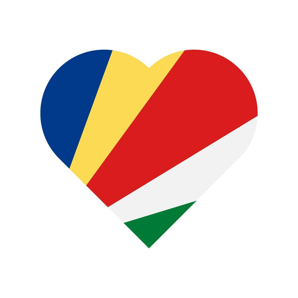 Seychelles vector flag heart isolated on white background