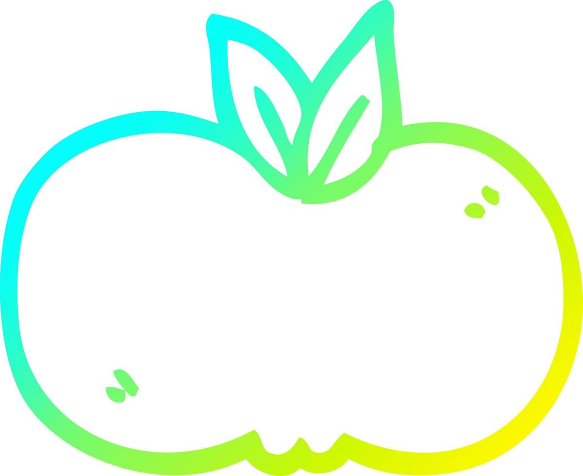 cold gradient line drawing cartoon apple vector