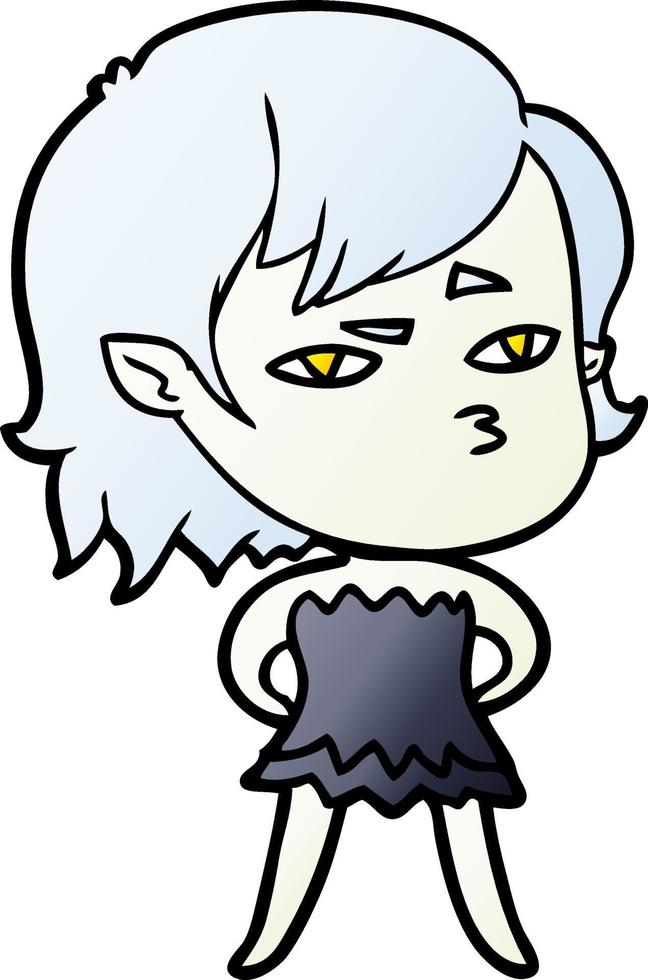 chica vampiro de dibujos animados vector