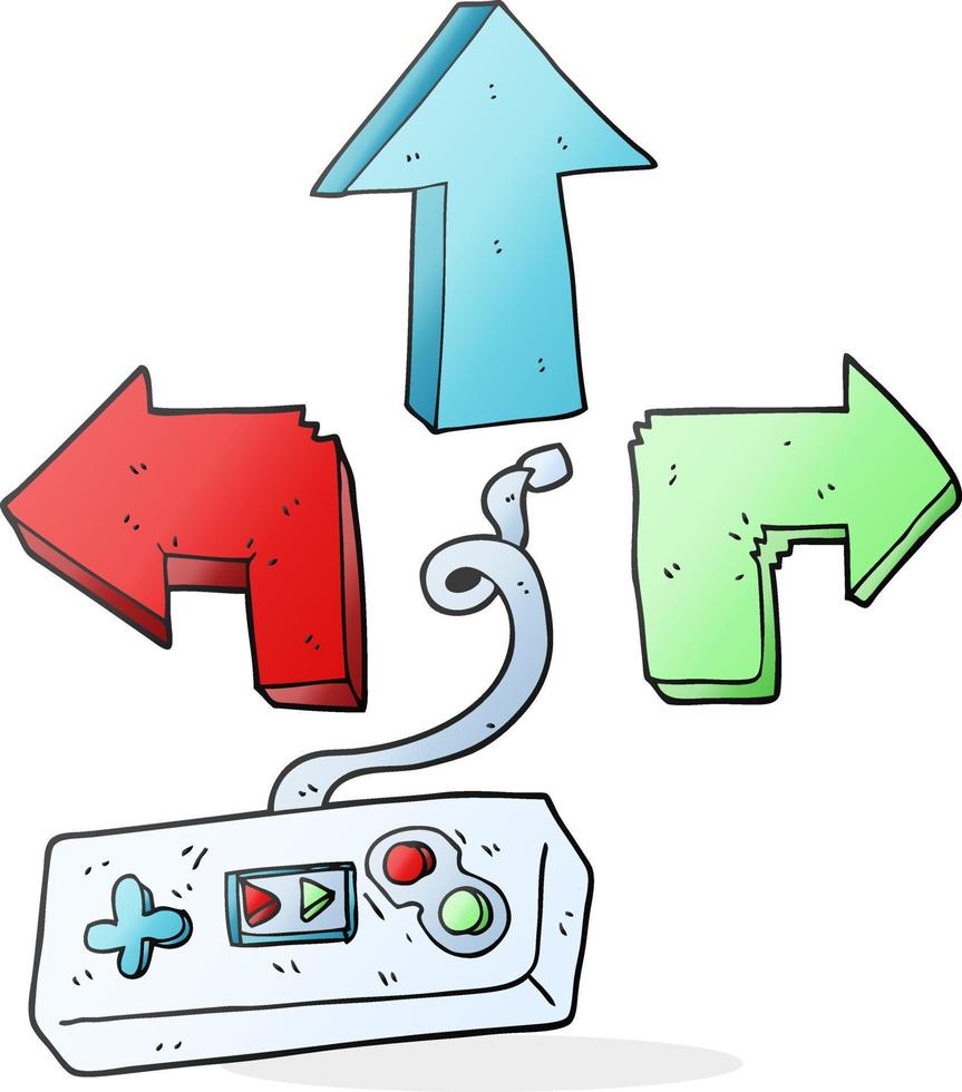 freehand drawn cartoon game controller vector