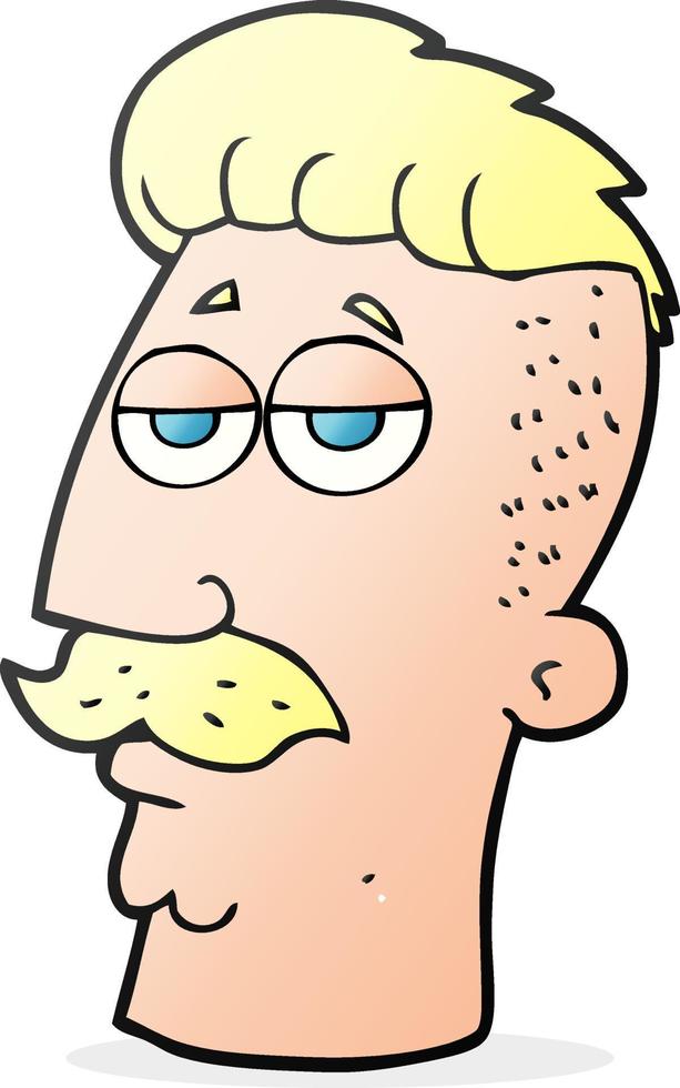 freehand drawn cartoon man with hipster hair cut vector