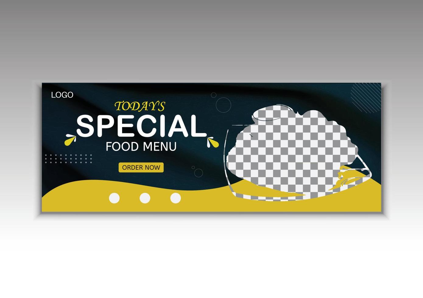 social media cover template, restaurant advertisement vector