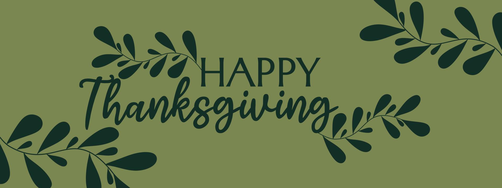 Happy thanksgiving day with autumn leaves.facebook cover. Hand drawn text lettering for Thanksgiving Day. design for social media vector