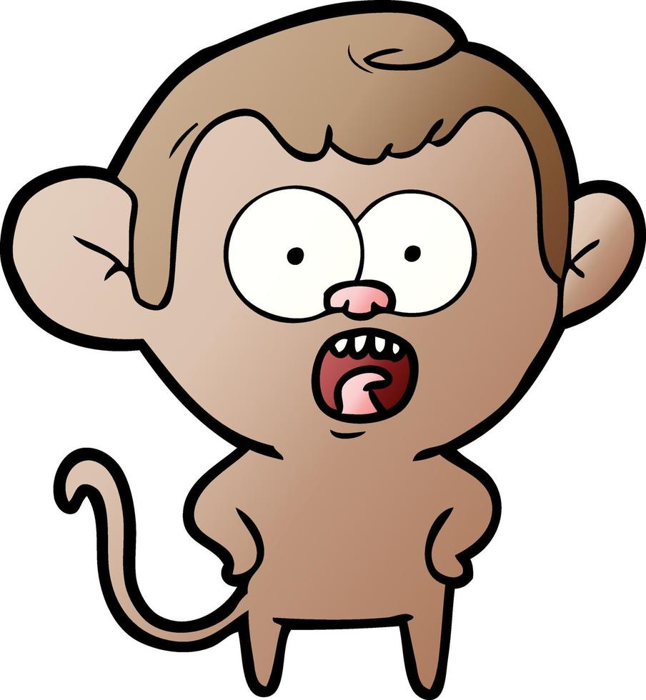 cartoon shocked monkey vector