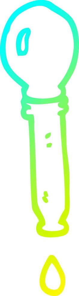 cold gradient line drawing cartoon pipette vector