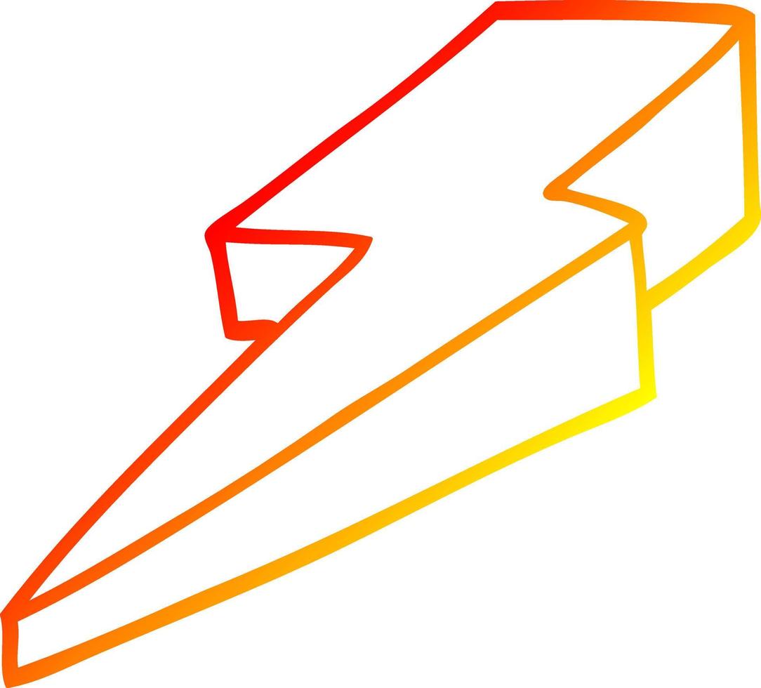 warm gradient line drawing cartoon decorative lightning bolt vector