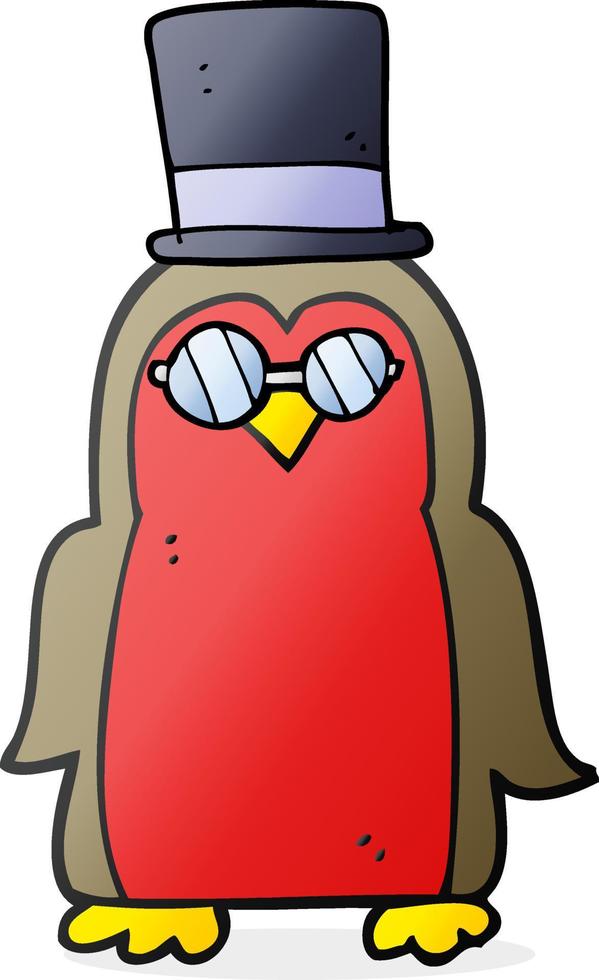 freehand drawn cartoon robin vector