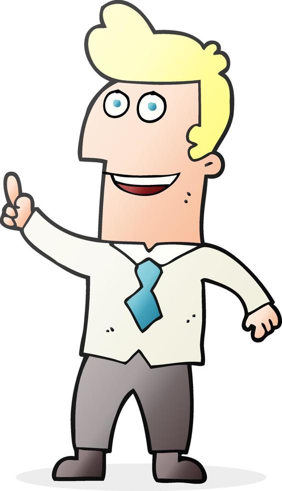 freehand drawn cartoon businessman pointing vector