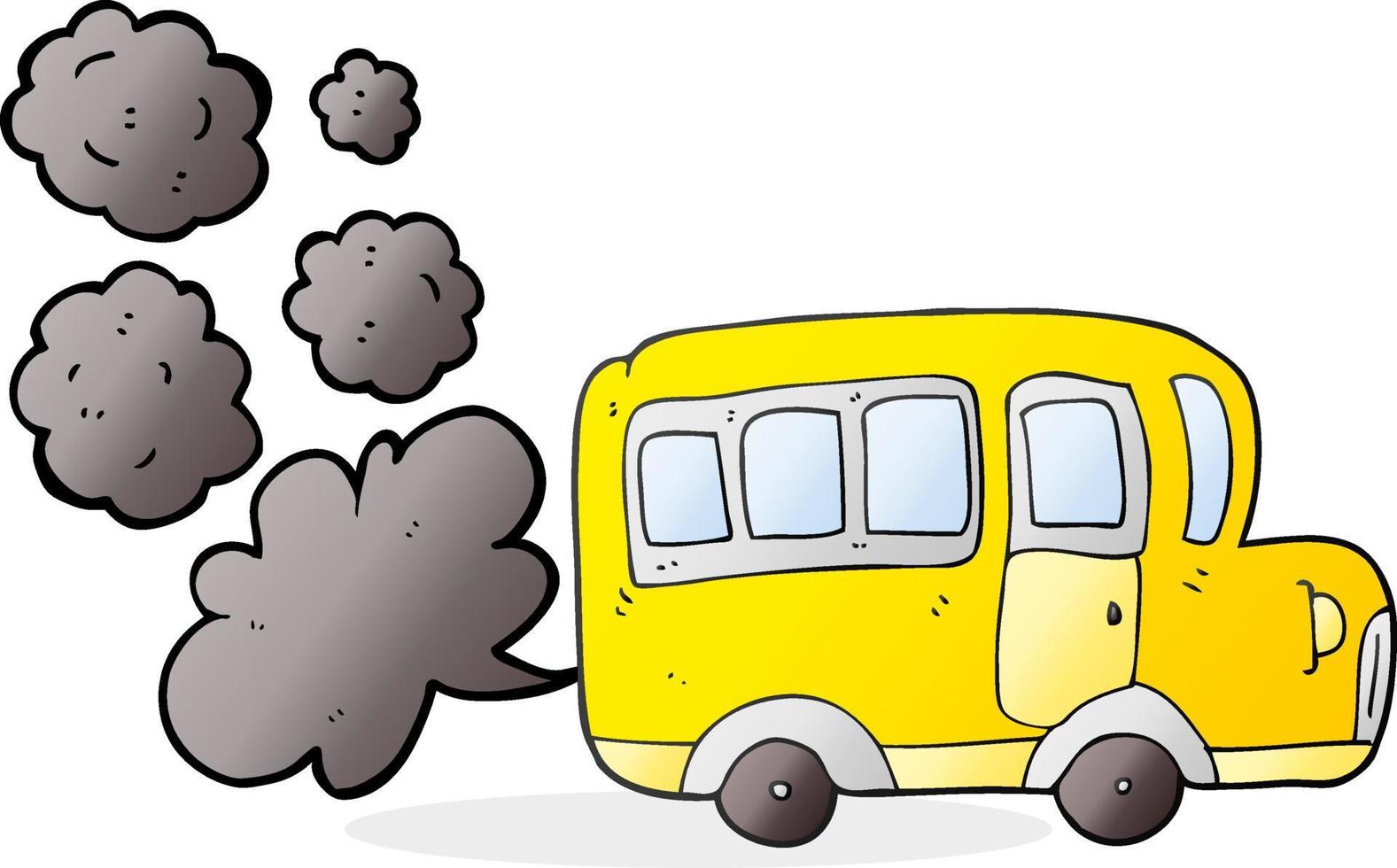 autobús escolar amarillo de dibujos animados dibujados a mano alzada vector