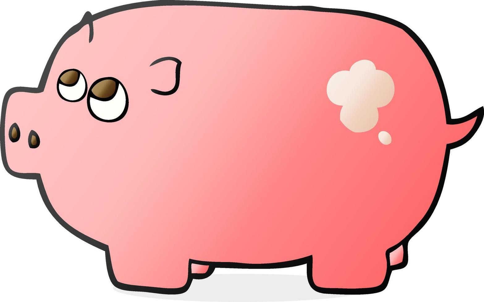 freehand drawn cartoon piggy bank vector