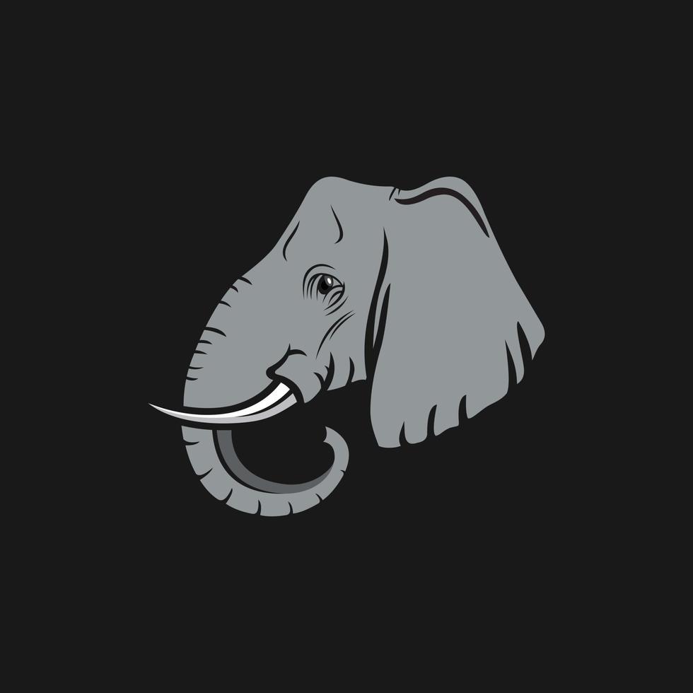 cabeza elefante animal ilustración vector logo