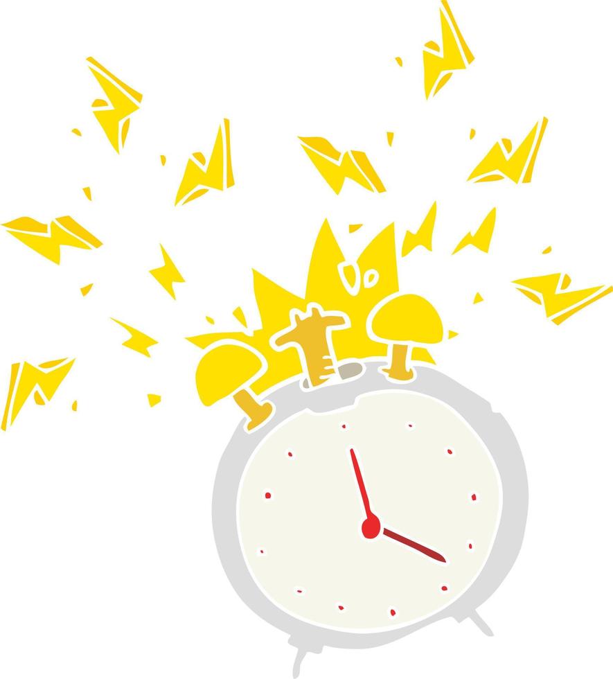 flat color illustration of ringing alarm clock vector