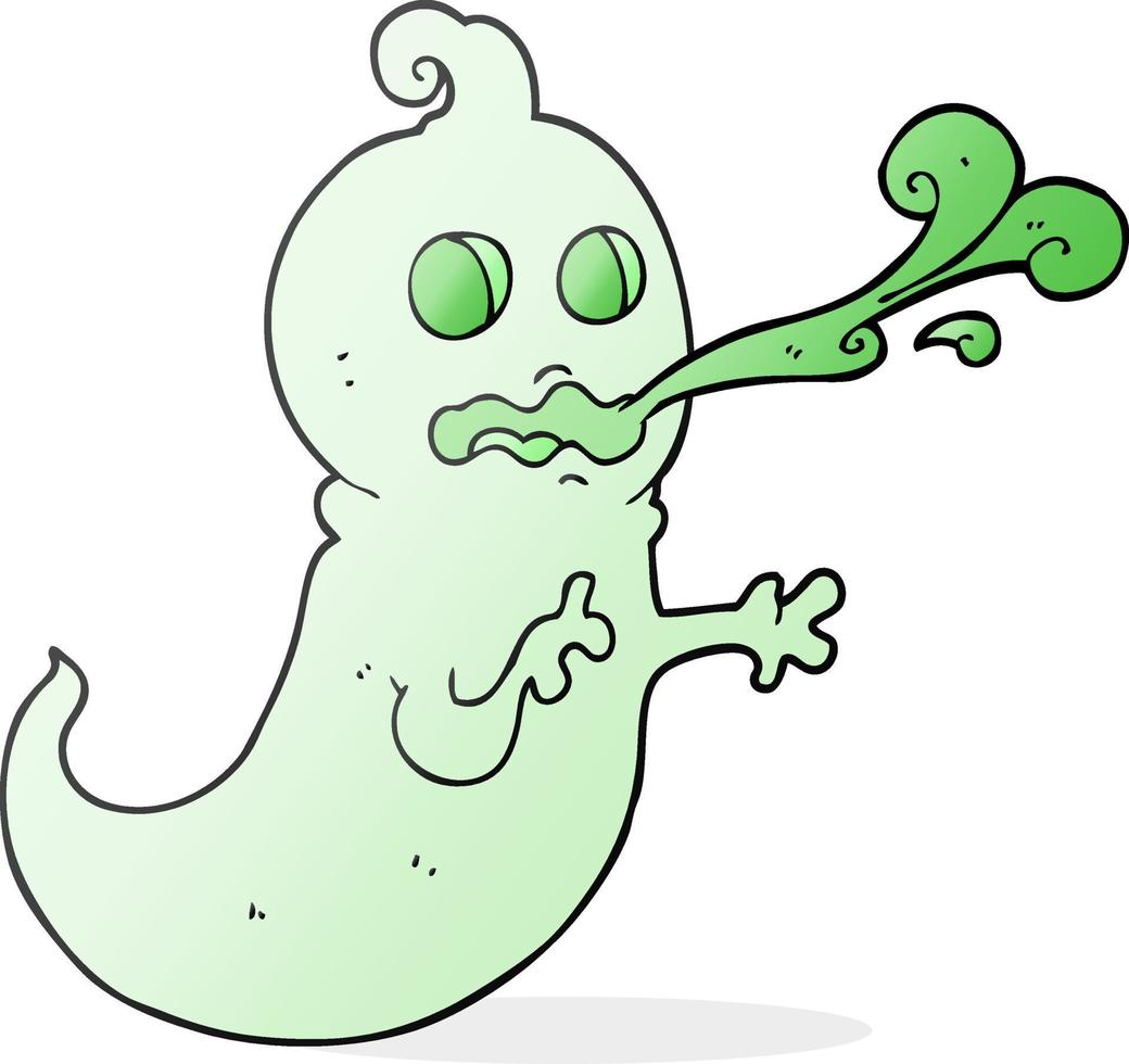 freehand drawn cartoon slimy ghost vector