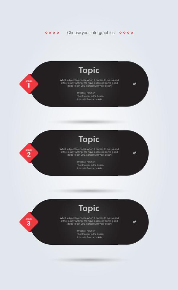 vector de botones de tres pasos, símbolos y niveles de botón de plan de trabajo de diseño infográfico, elemento de tres pasos de procesamiento moderno, tres iconos infográficos y plantilla de banners