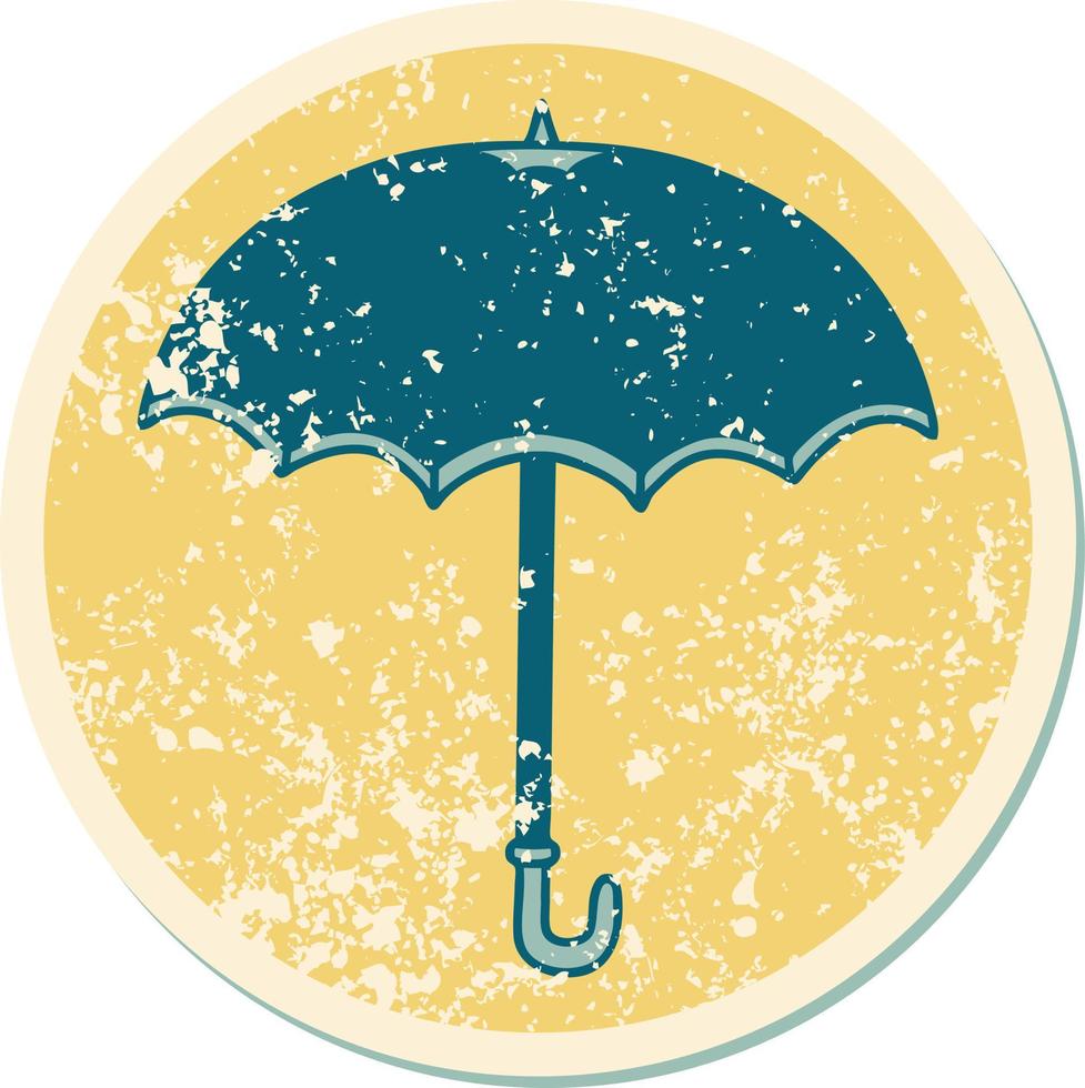 iconic distressed sticker tattoo style image of an umbrella vector