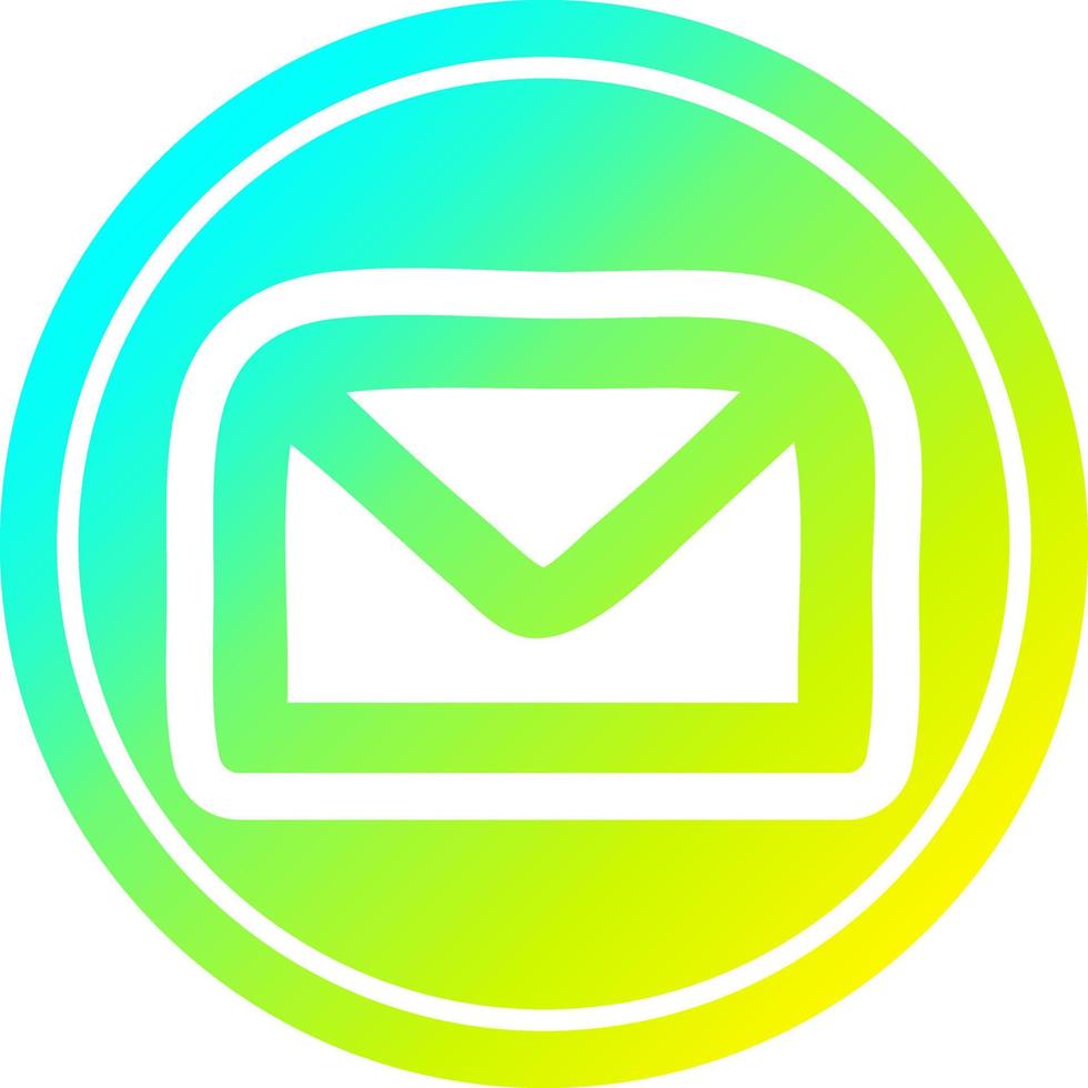 envelope letter circular in cold gradient spectrum vector