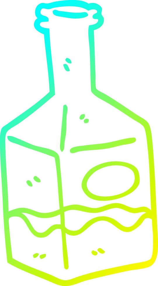 cold gradient line drawing cartoon drink in decanter vector