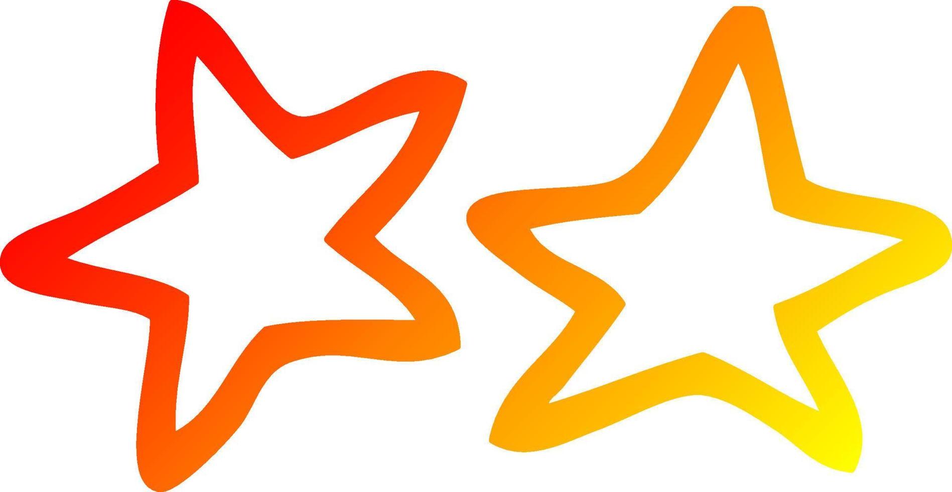 warm gradient line drawing cartoon stars vector