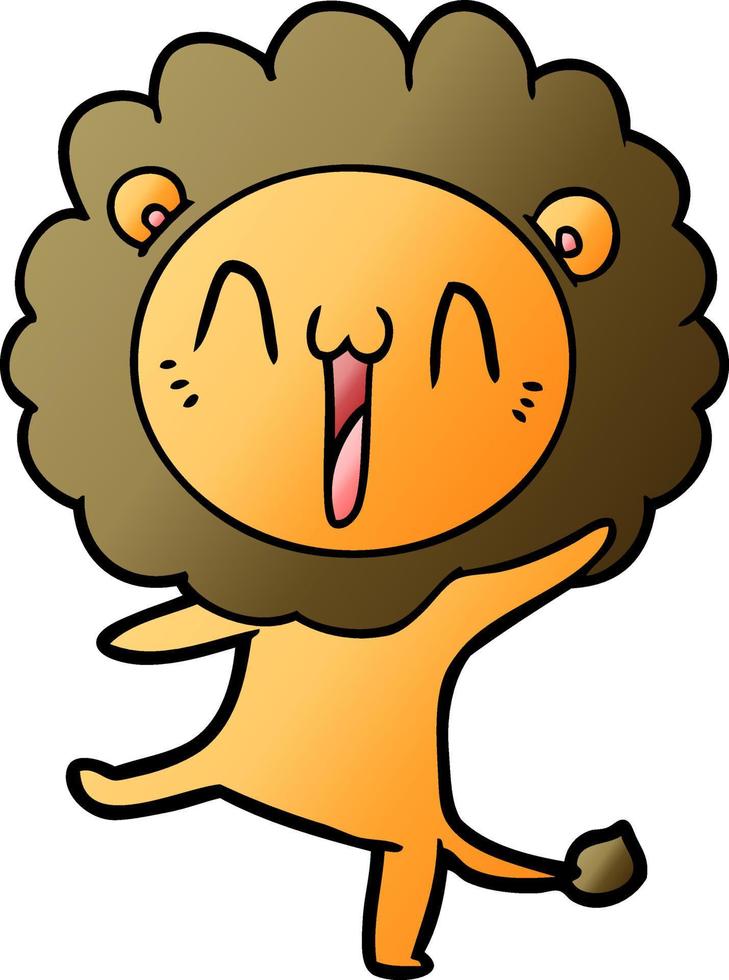 happy cartoon lion vector