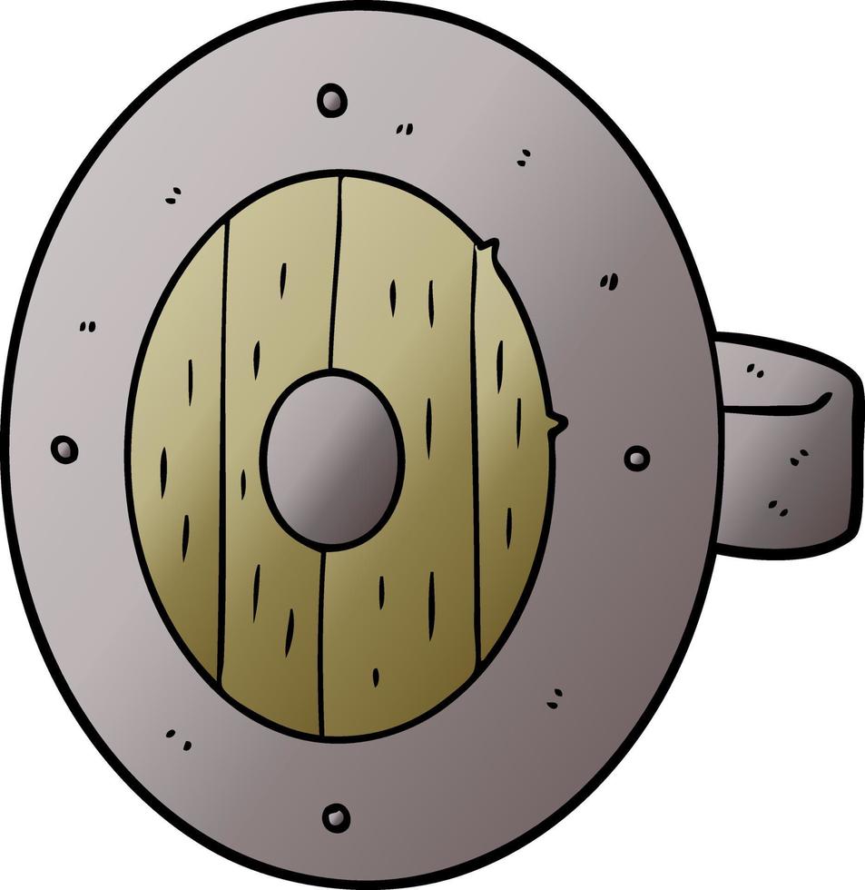 dibujos animados de escudo vikingo vector