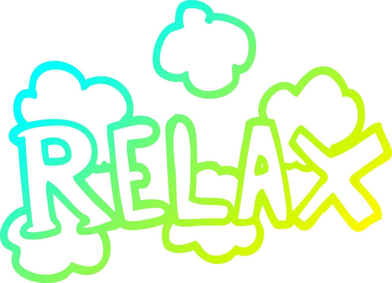 cold gradient line drawing cartoon relax symbol vector