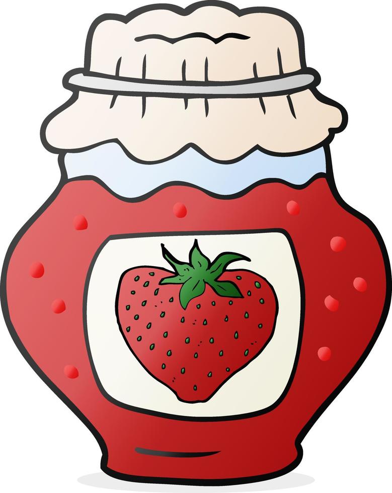 freehand drawn cartoon jar of strawberry jam vector