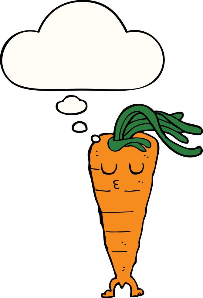 cartoon carrot and thought bubble vector