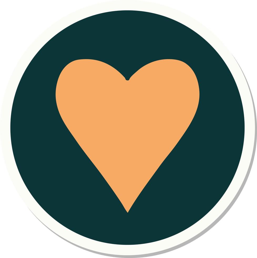 sticker of tattoo in traditional style of a heart vector